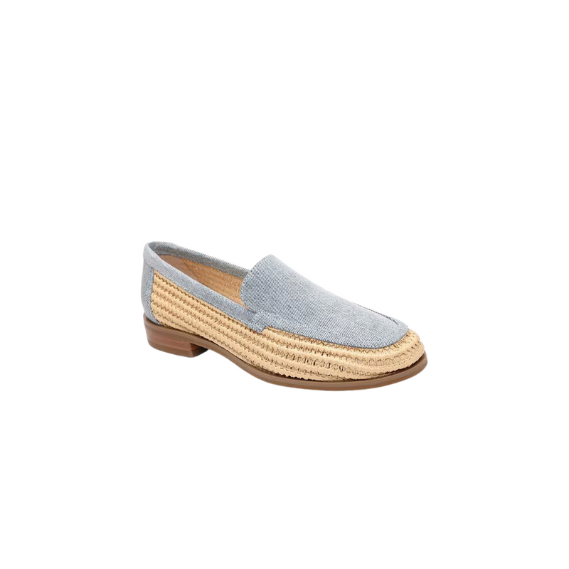 Tustin Denim and Raffia Loafers