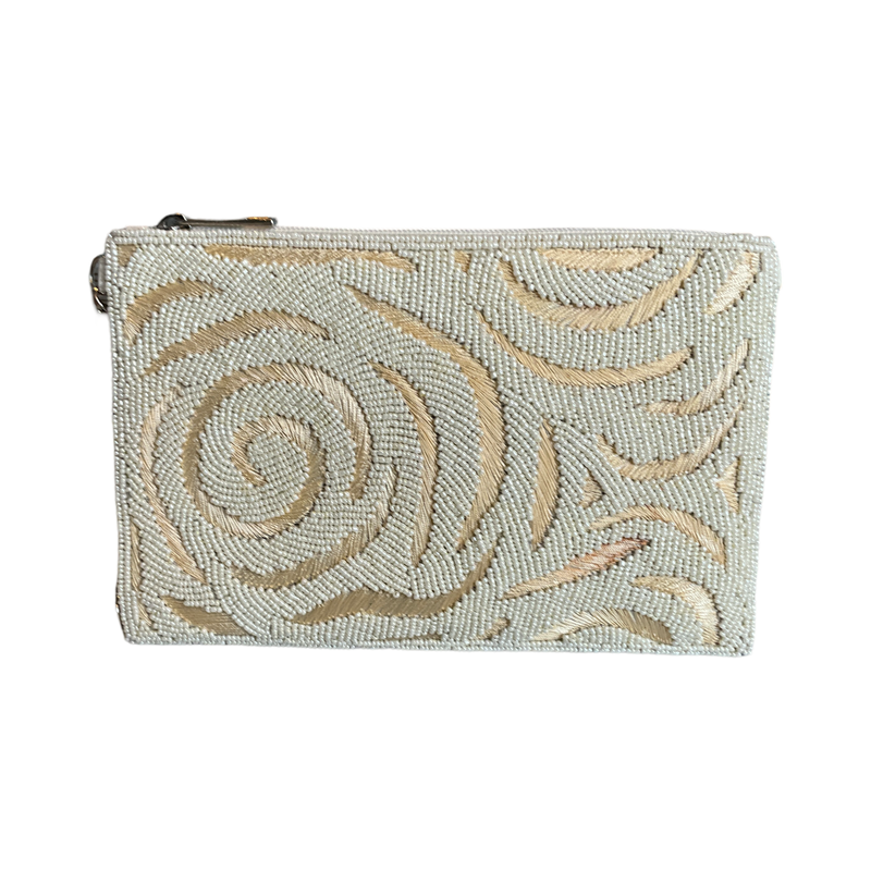 Embroidered Pearl Cell Phone Bag